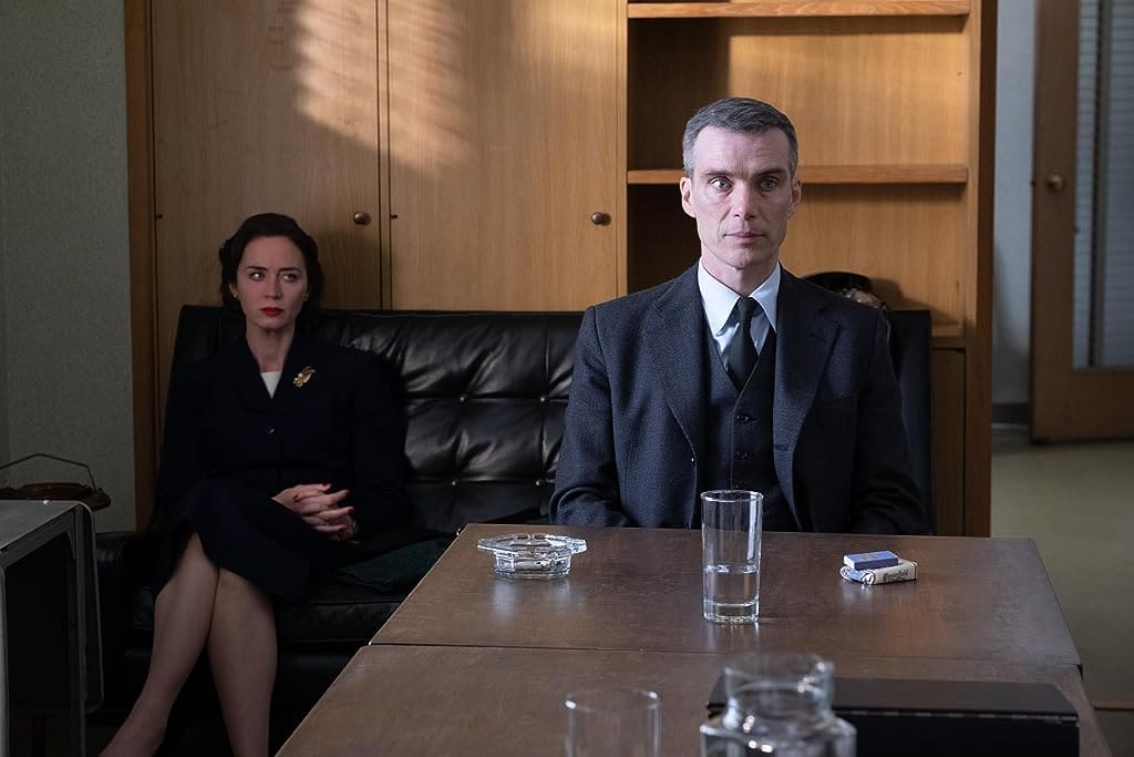 Cillian Murphy & Emily Blunt as Robert & Kitty Oppenheimer at the Security Clearance Hearing (Oppenheimer Movie)